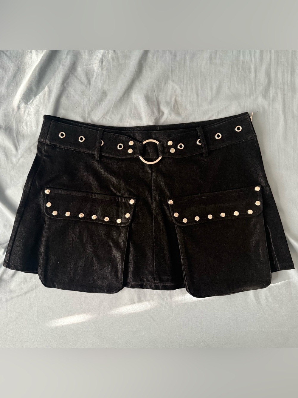 Social Collision Faux Suede Cargo Pocket Mini Skirt Size Large